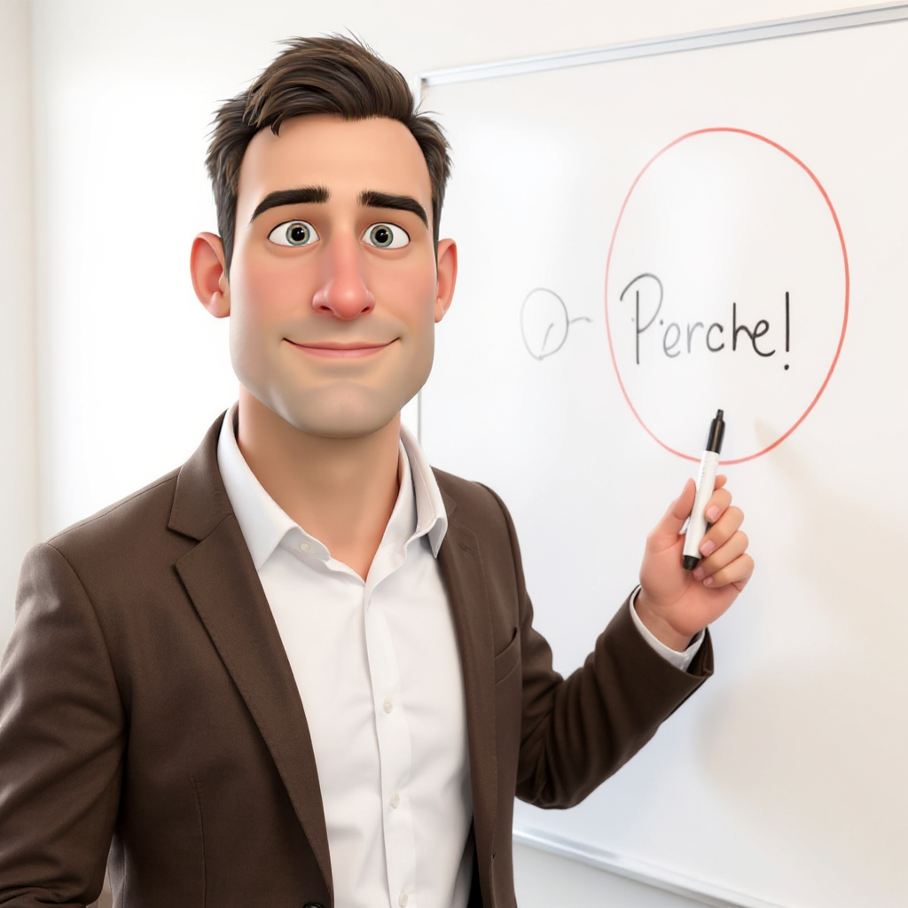 Bob stands at a whiteboard covered in illegible marker scribbles, dry-erase marker in hand, pointing at a circled phrase with the look of someone who has made this exact point before and was right.